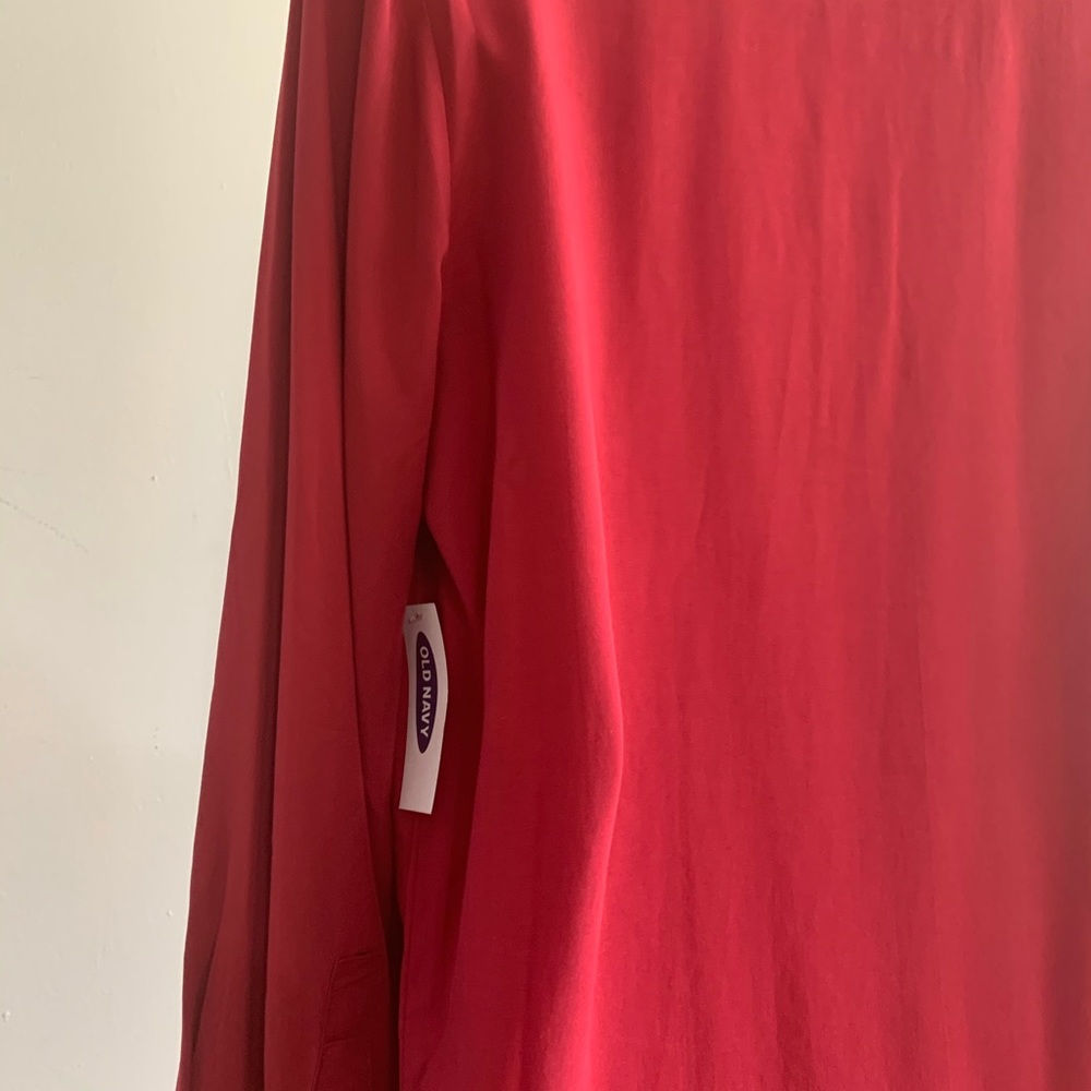 Old Navy Cranberry Collarless Small Button Down Tunic - Picture 5 of 7